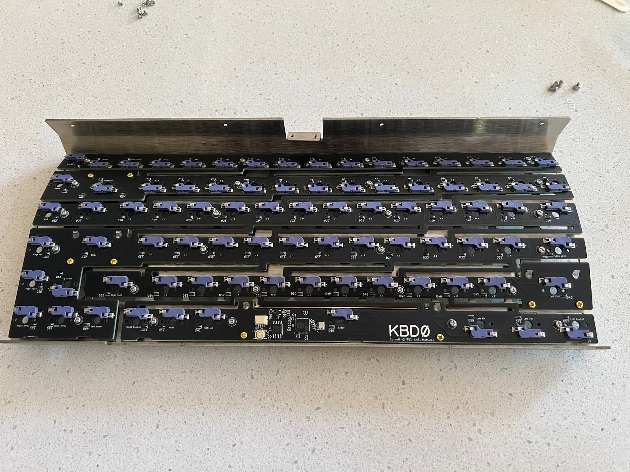 PCB installed in plate