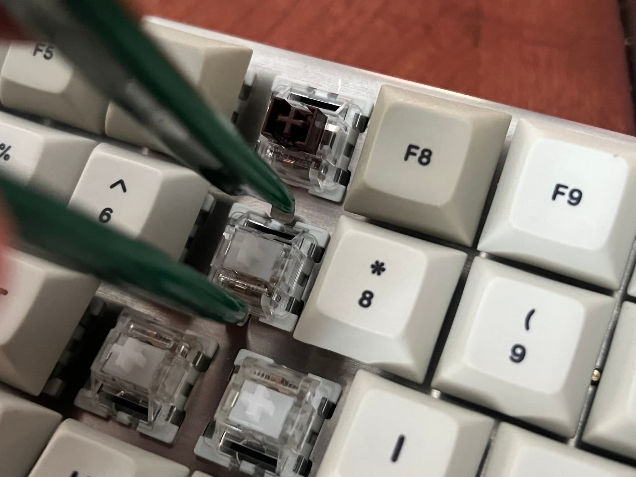 A switch being pulled out by a switch puller